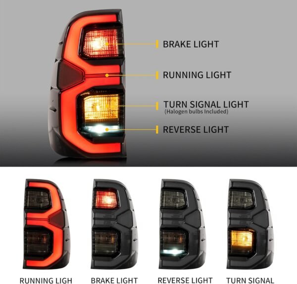 Toyota Hilux Tail Light – LED with Running Indicator (2015–2020 Vigo/Hilux)